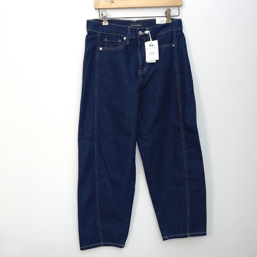 Free Assembly Jeans Size 0 Wide/Barrel Leg  Indigo NWT